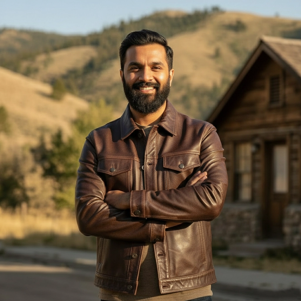 Rare Stitched Men's Dark Brown Leather Trucker Jacket – Vintage Button-Down Western Coat | Mahogany Finish - Image 3