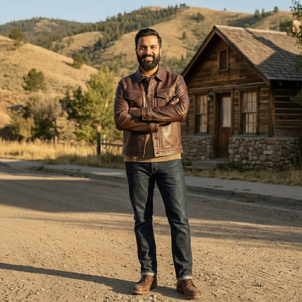 Rare Stitched Men's Dark Brown Leather Trucker Jacket – Vintage Button-Down Western Coat | Mahogany Finish - Image 2
