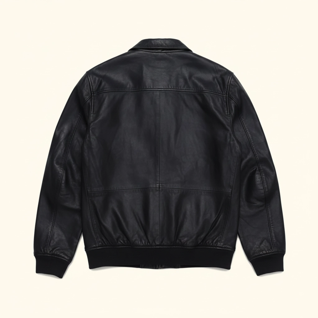 Black Leather Bomber, Mens Leather Jacket with Collar, Urban Leather Jacket, Casual Black Coat Mens, Modern Fit Leather Jacket, Zip Up Leather Jacket.