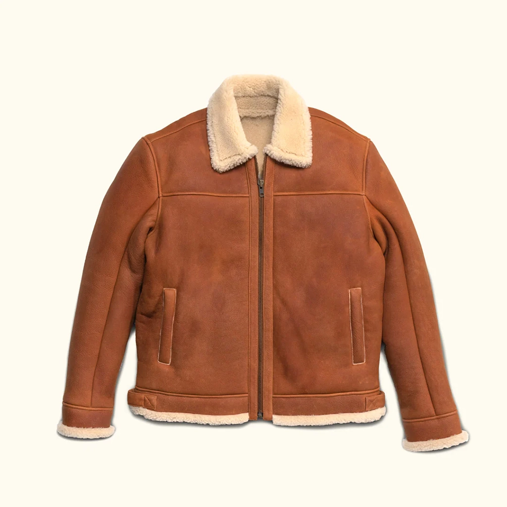 Men’s B-3 Bomber Aviator Jacket – Premium Faux Shearling & Leather - Image 5
