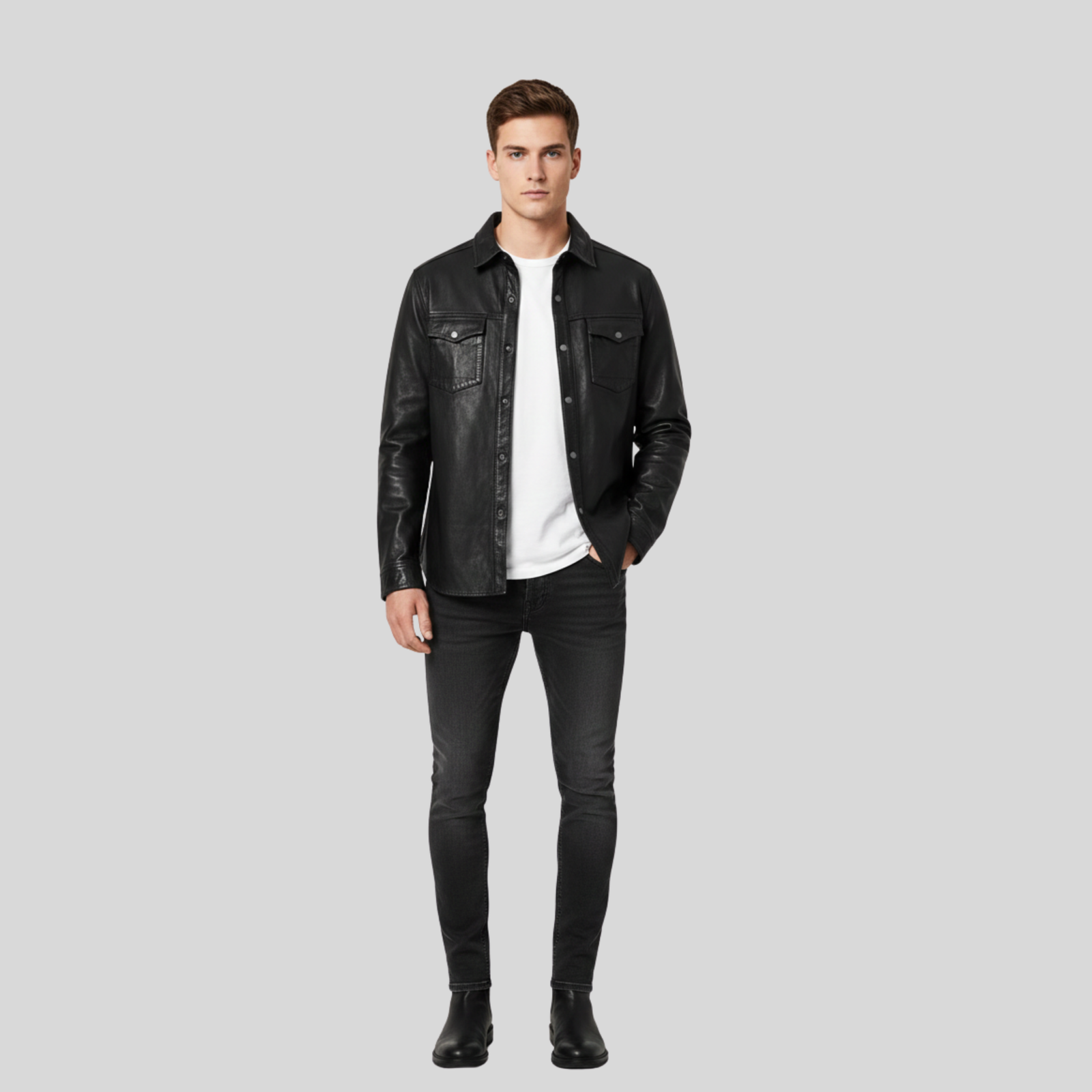 Rare Stitched Men’s Premium Leather Overshirt